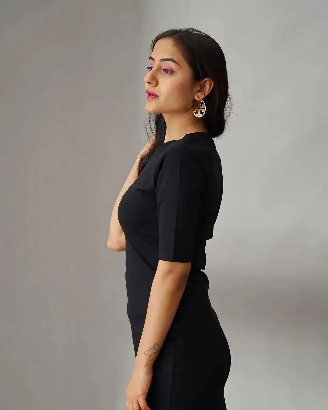 Midi Bodycon Black Sheath Dress