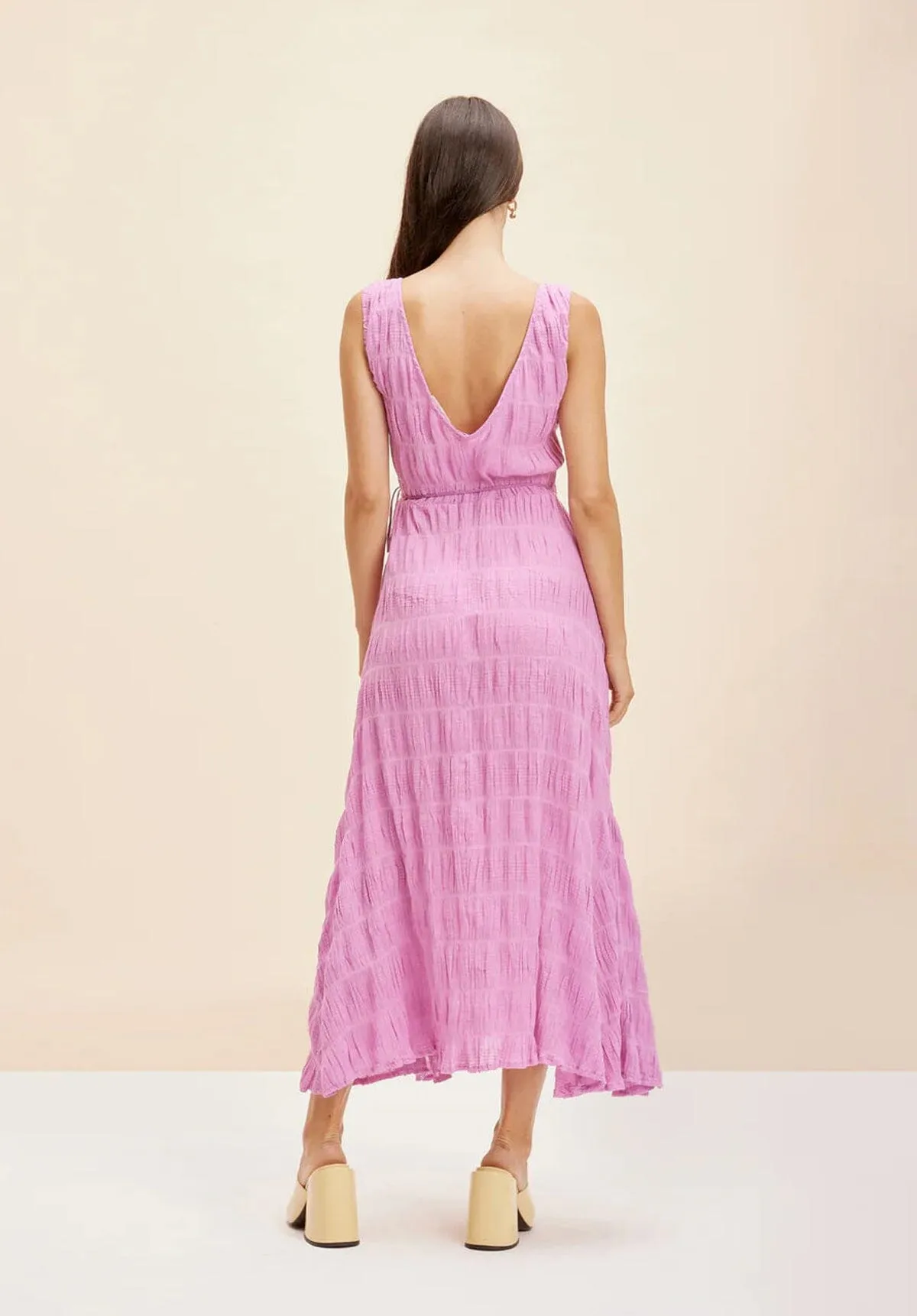 Mirella Sleeveless Wrap Dress - Pink