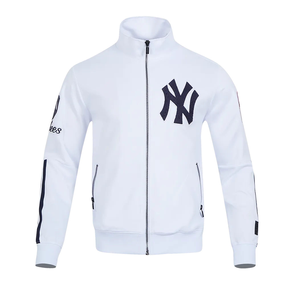 MLB NEW YORK YANKEES CLASSIC MEN'S DK TRACK JACKET (WHITE/MIDNIGHT NAVY)