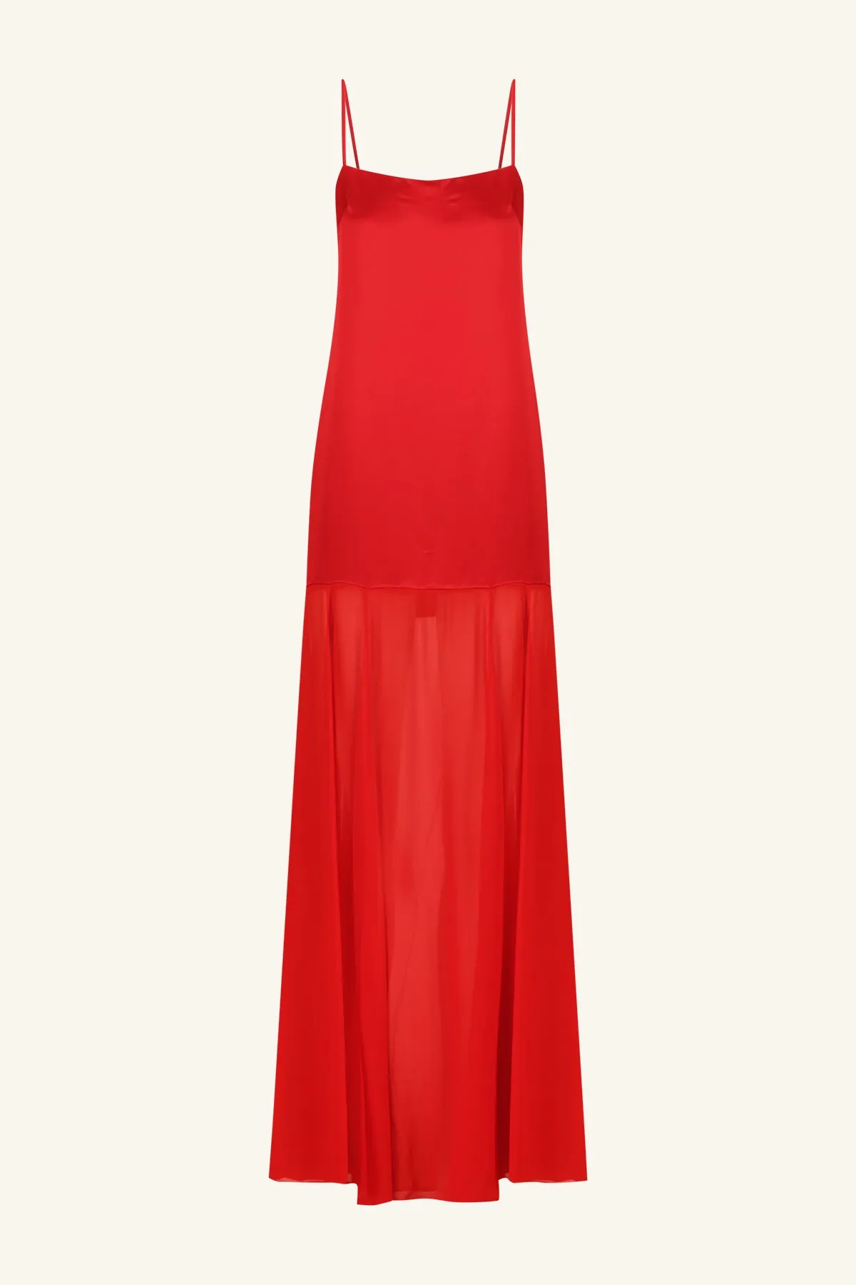 MORAYA DROPPED WAIST MAXI DRESS - CHILLI