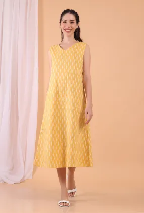 Mustard Yellow Woven Cotton Dress