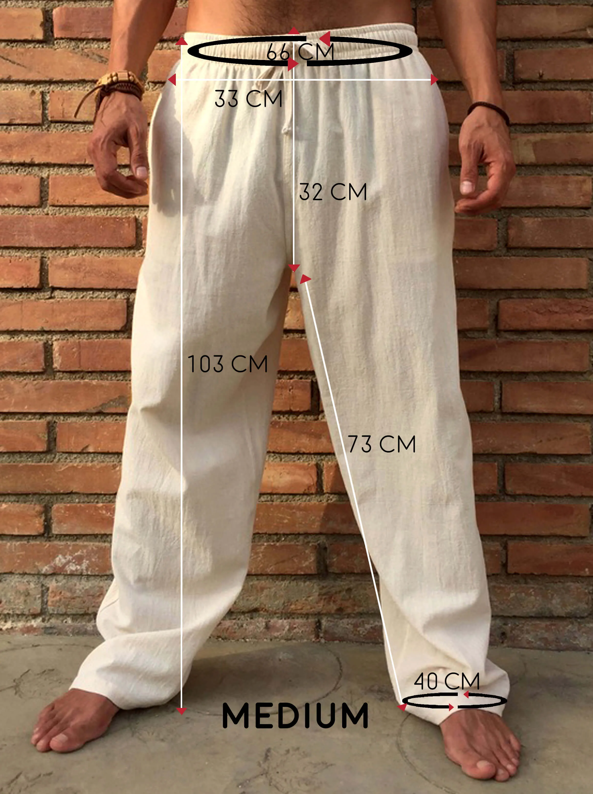 Natural Cotton Drawstring Pants