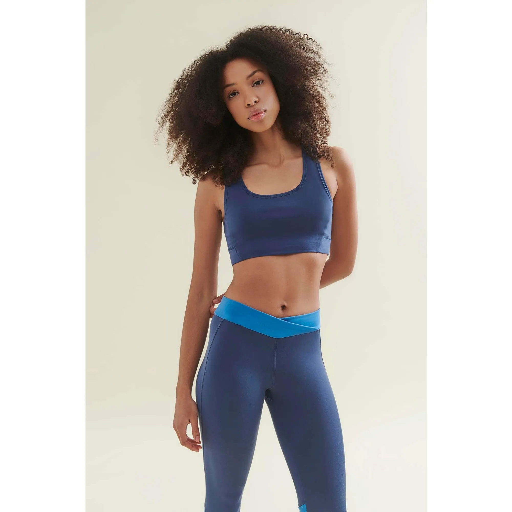 New 7/8 Dynamic Gym Leggings - Deep Night Blue/Shoreline Blue