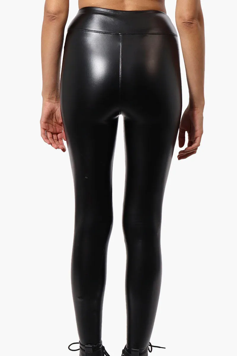 New Look Vegan Leather Leggings - Black