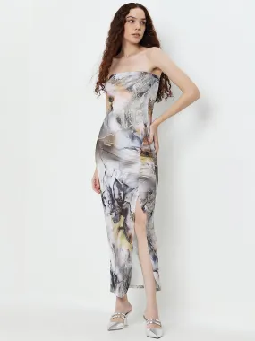 Nuon Multicolour Marble Printed Bodycon Dress