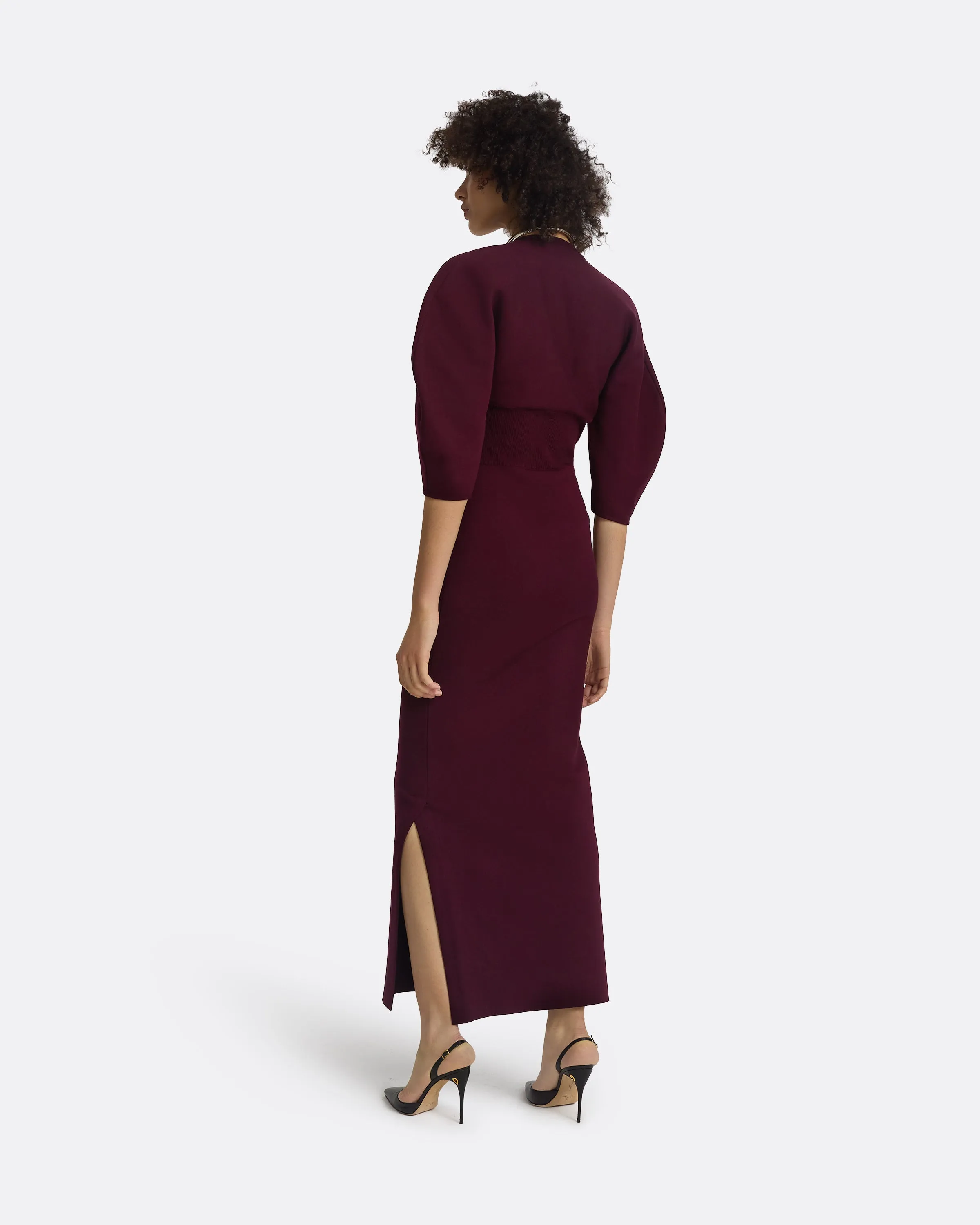 Nyla Currant Knit Midi Dress