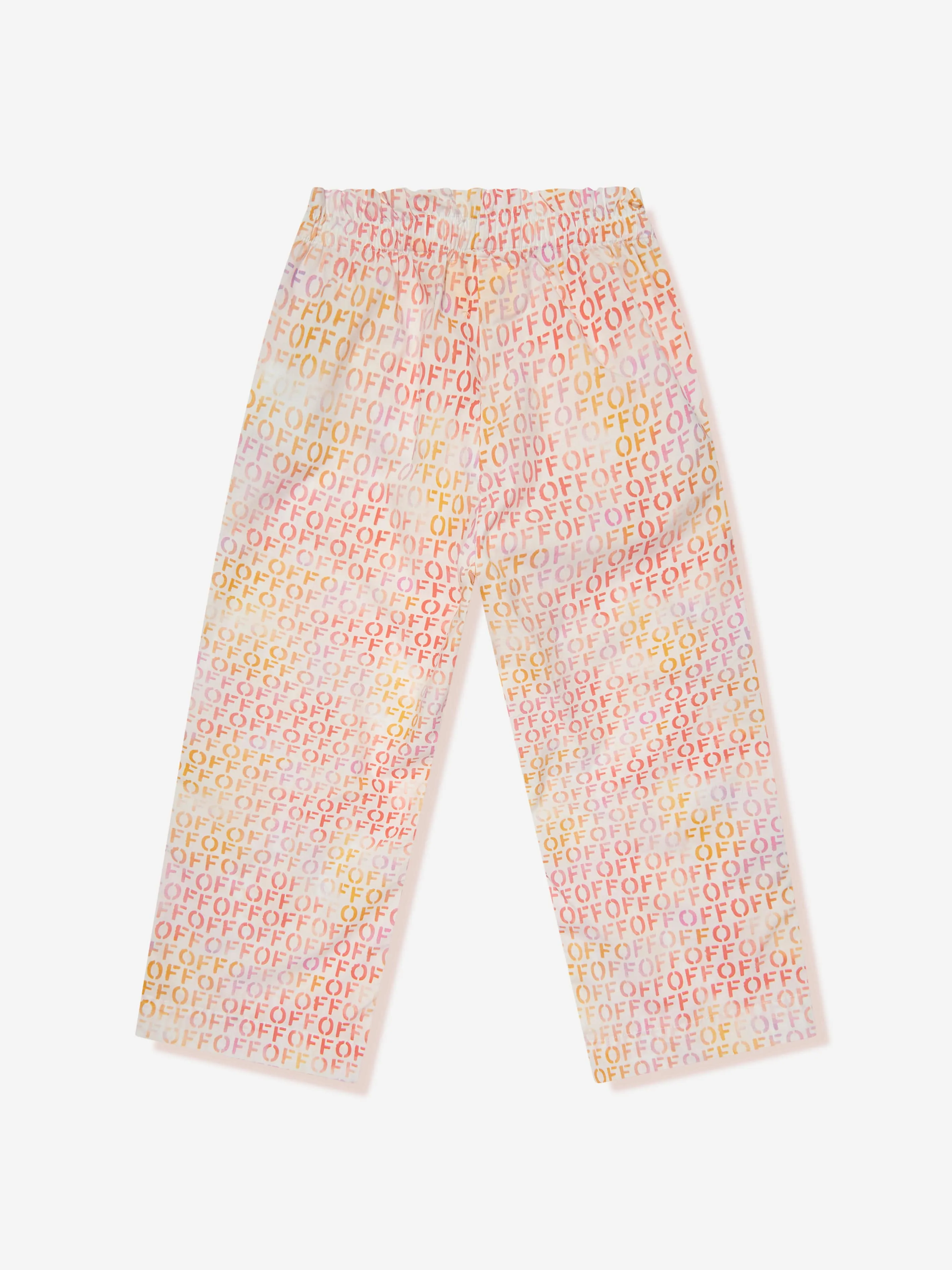 Off-White Girls Off Stamp Straight Trousers in Multicolour