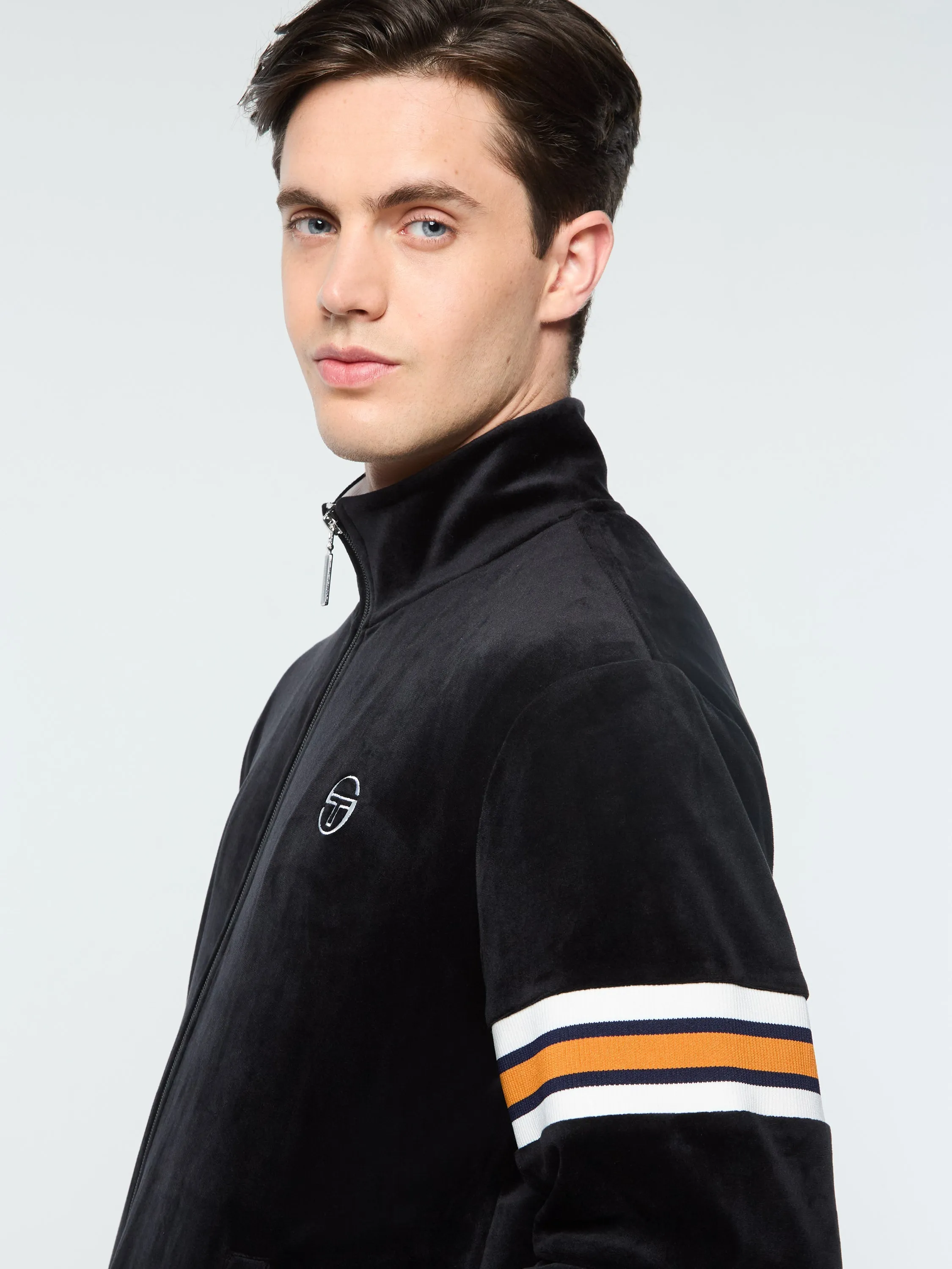 Ostuni Velour Track Jacket- Black Beauty