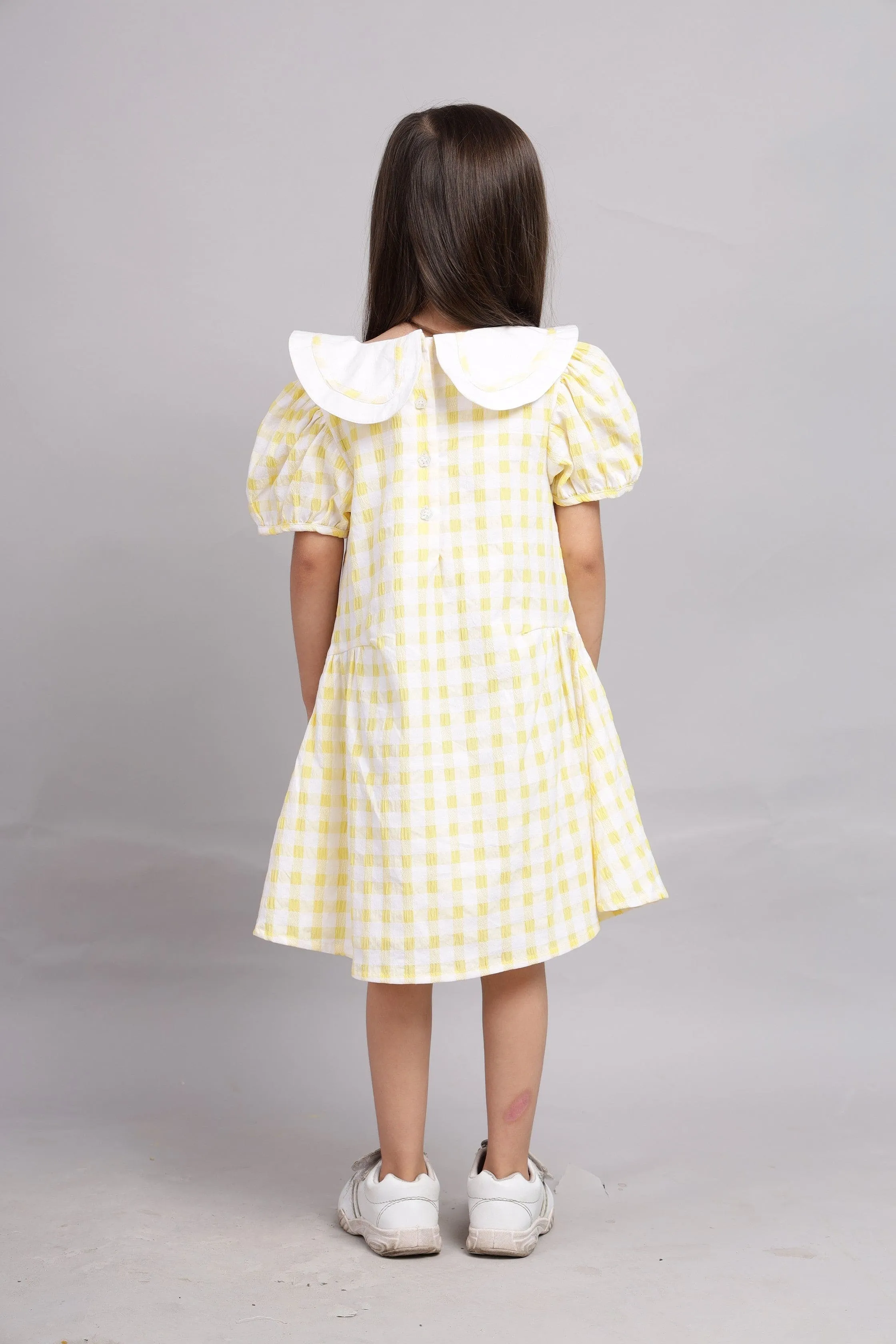 Peter Pan Collar Dress-Yellow