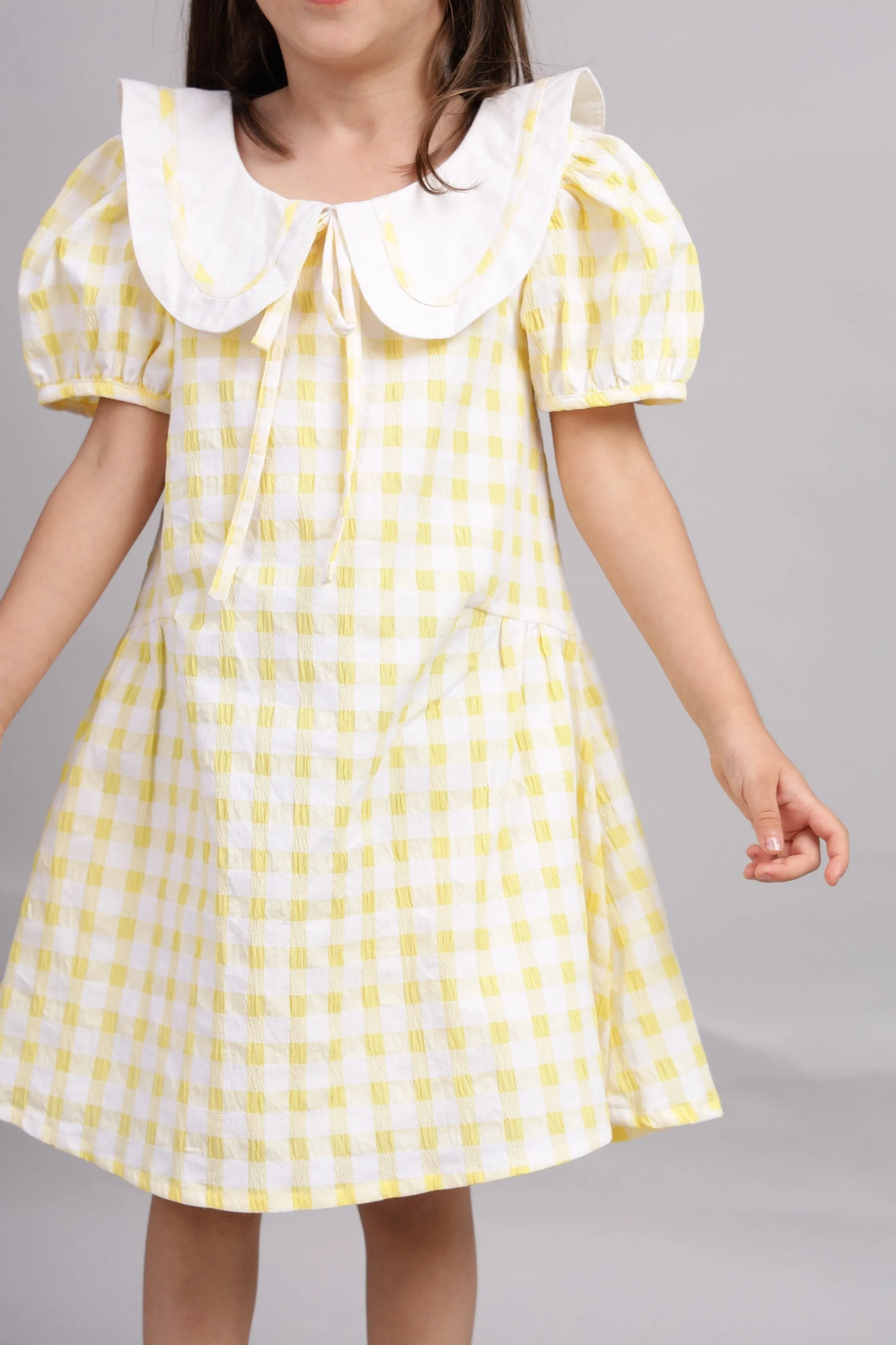 Peter Pan Collar Dress-Yellow