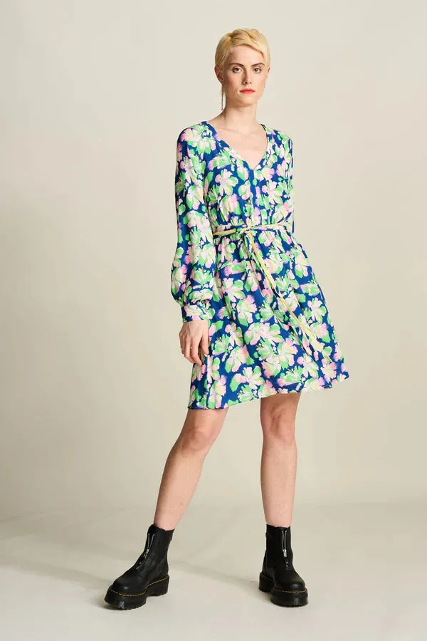 POM AMSTERDAM DRESS LILIES BLUE