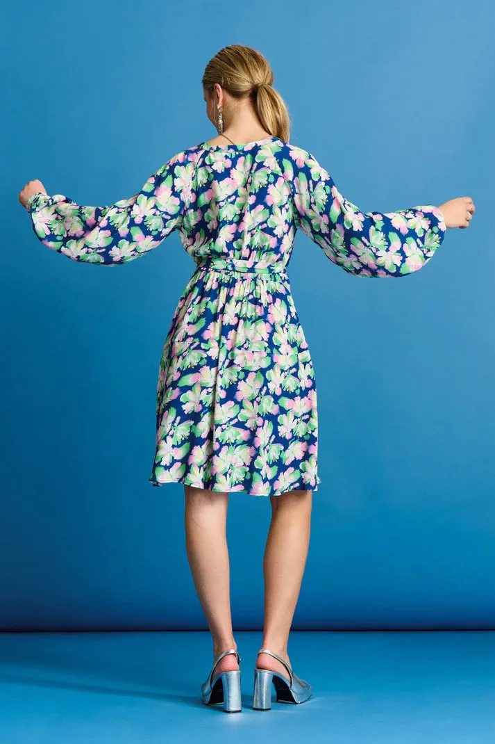 POM AMSTERDAM DRESS LILIES BLUE