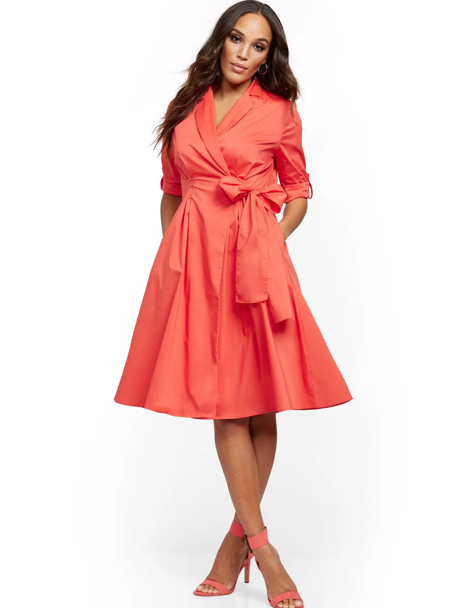 Poplin Wrap Dress