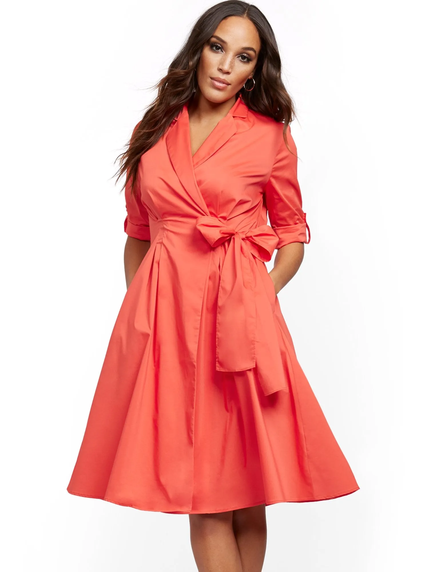 Poplin Wrap Dress