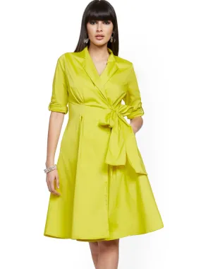 Poplin Wrap Dress