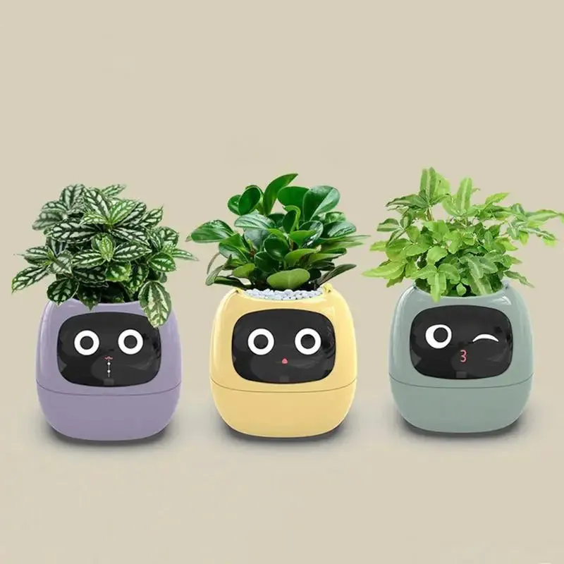 Pot Smart Pet Planter Adorable Plant Companion For Indoor Decoration Make Raising Plants Easy And Fun Plant Robot