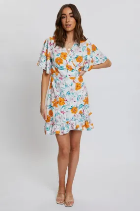 Print Wrap Dress