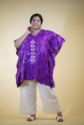 Purple Rayon TieDyeKurta - PoshInPurple