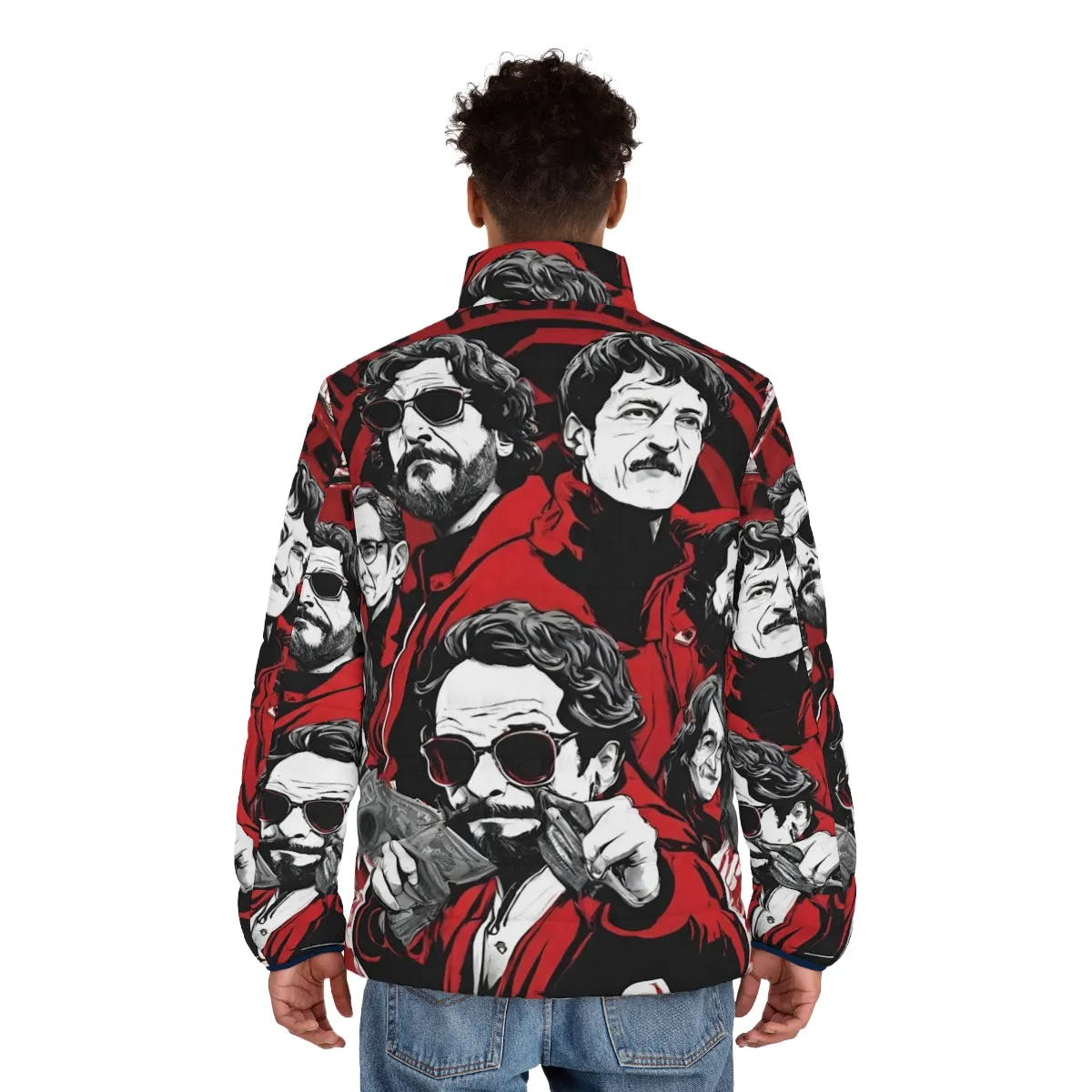 "Money Heist Inspired Puffer Jacket - Netflix Fan Art"