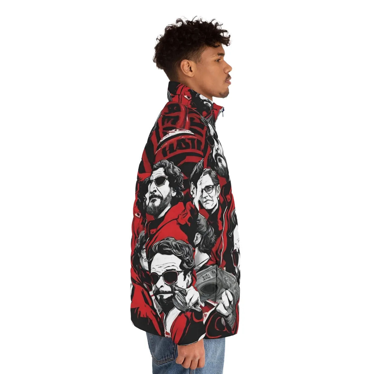 "Money Heist Inspired Puffer Jacket - Netflix Fan Art"