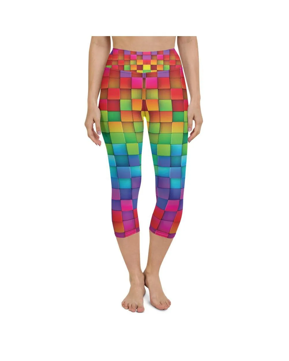 Rainbow Blocks Yoga Capris