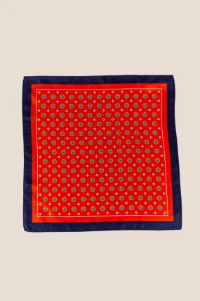 Red Geometric Pattern Silk Handkerchief