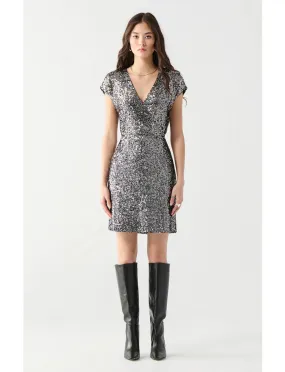 Sequin Wrap Dress