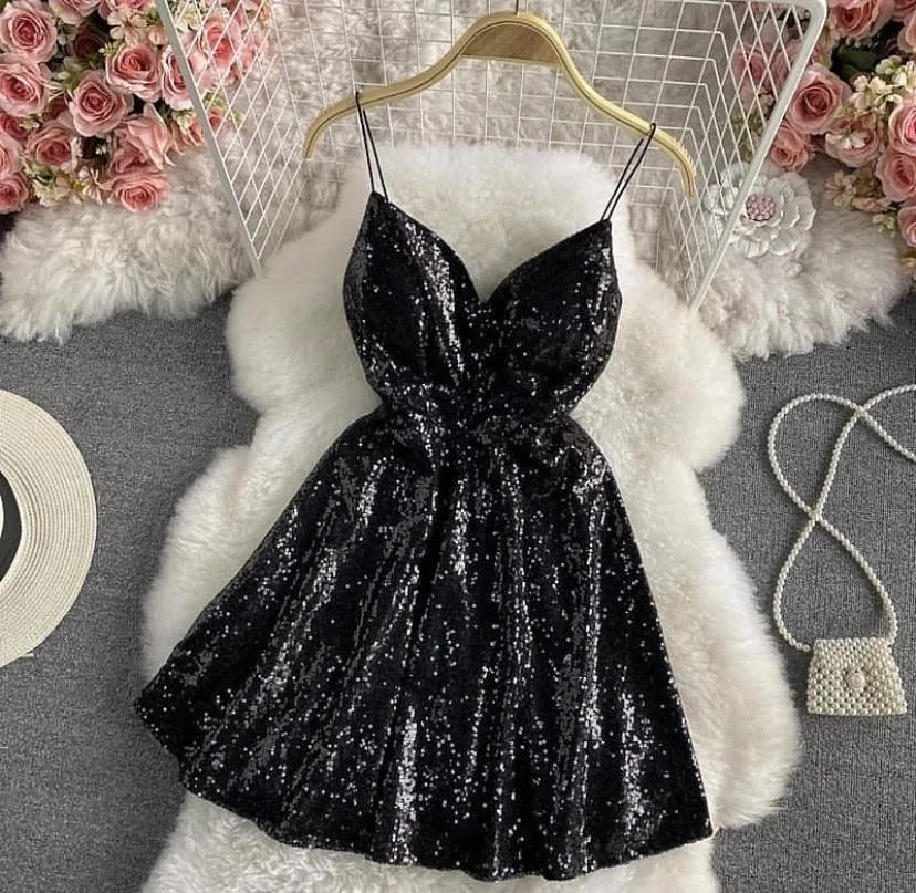 Serena Sequined Skater Dress