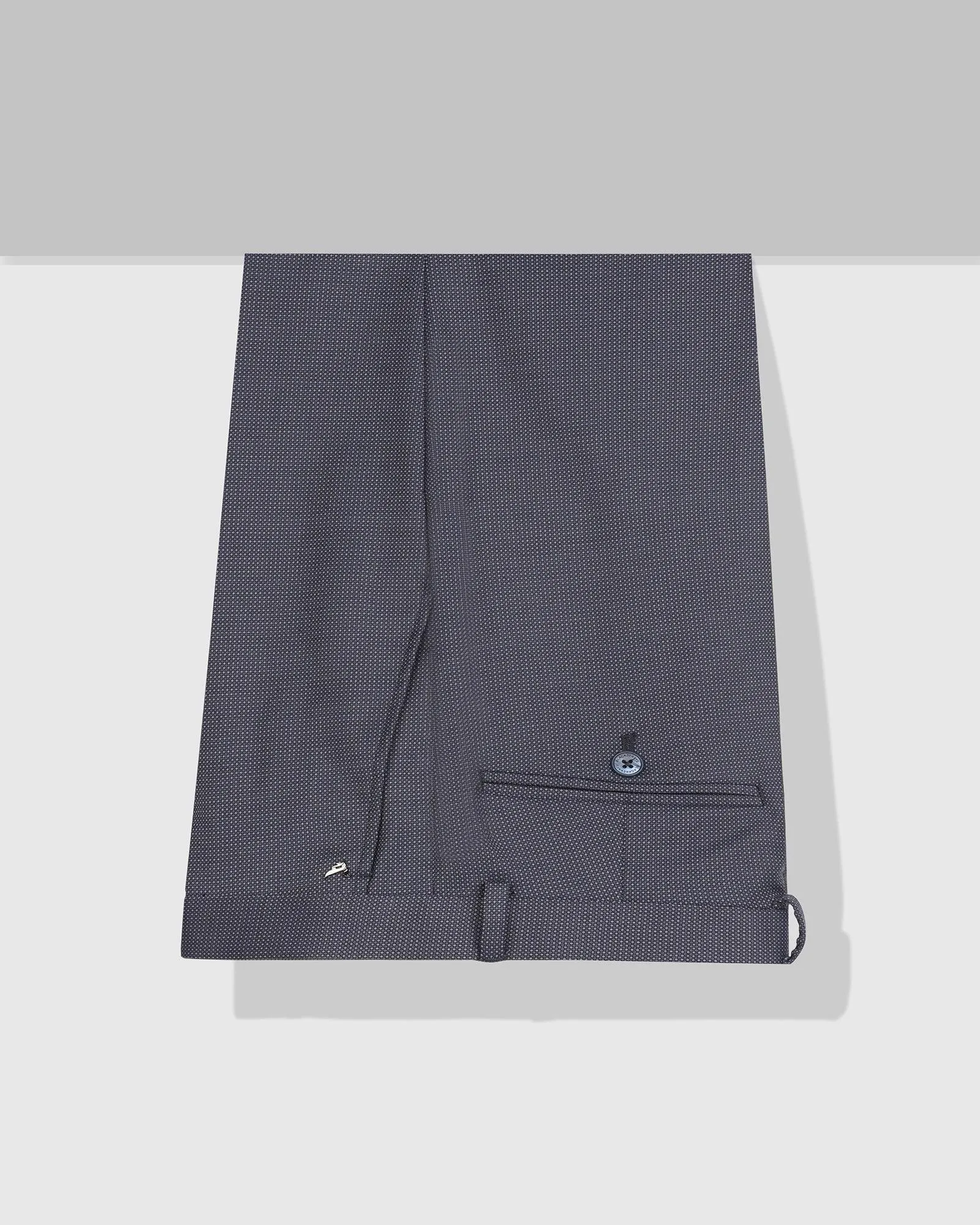 Slim Fit B-91 Formal Navy Textured Trouser - Finess