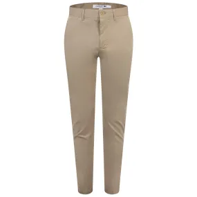 Slim Fit Stretch Cotton Trousers Beige - AW24