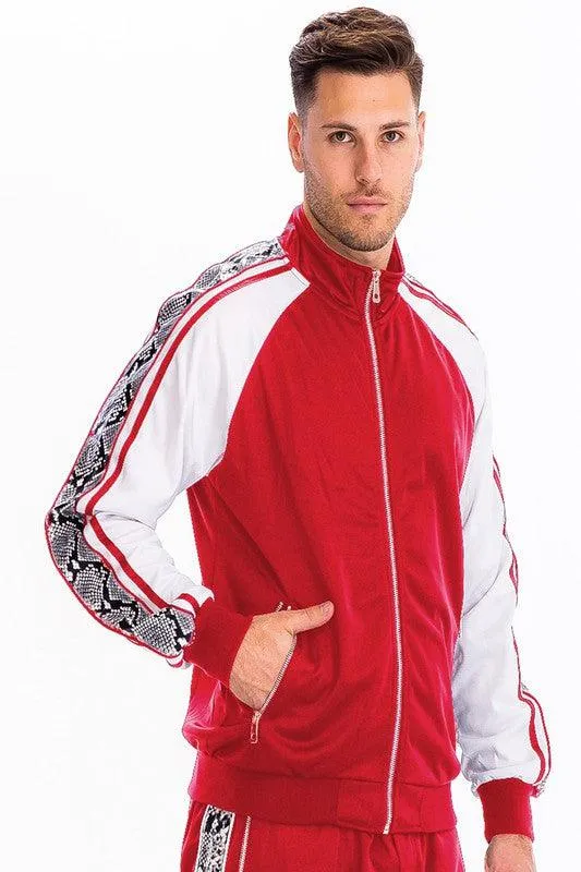 Snake Side Print Track Jacket