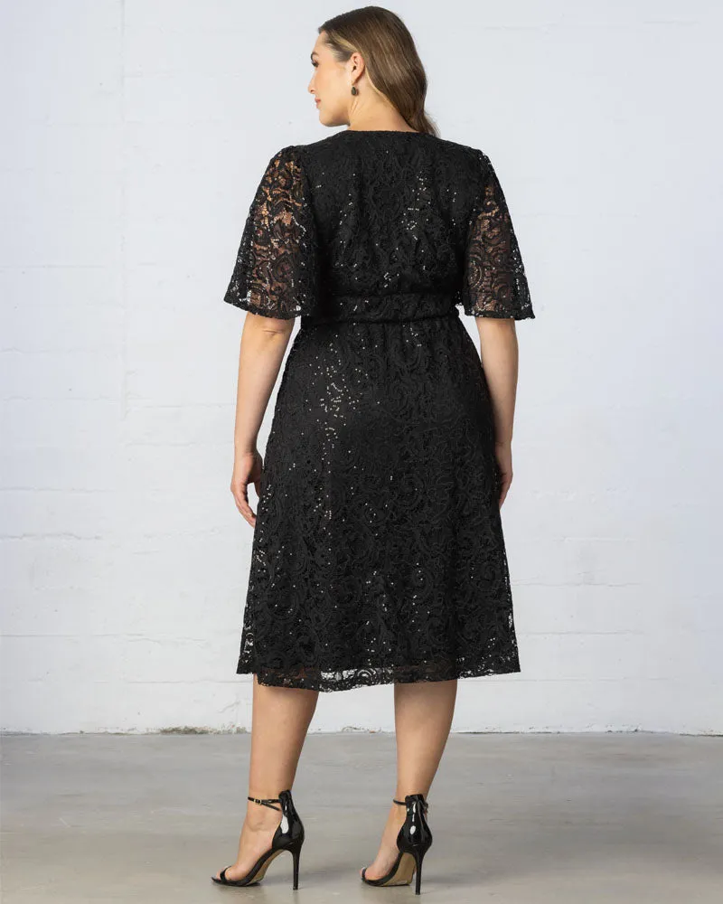 Starry Sequined Lace Cocktail Dress