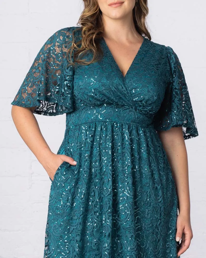 Starry Sequined Lace Cocktail Dress