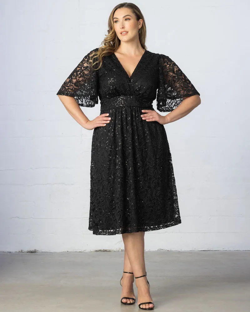 Starry Sequined Lace Cocktail Dress