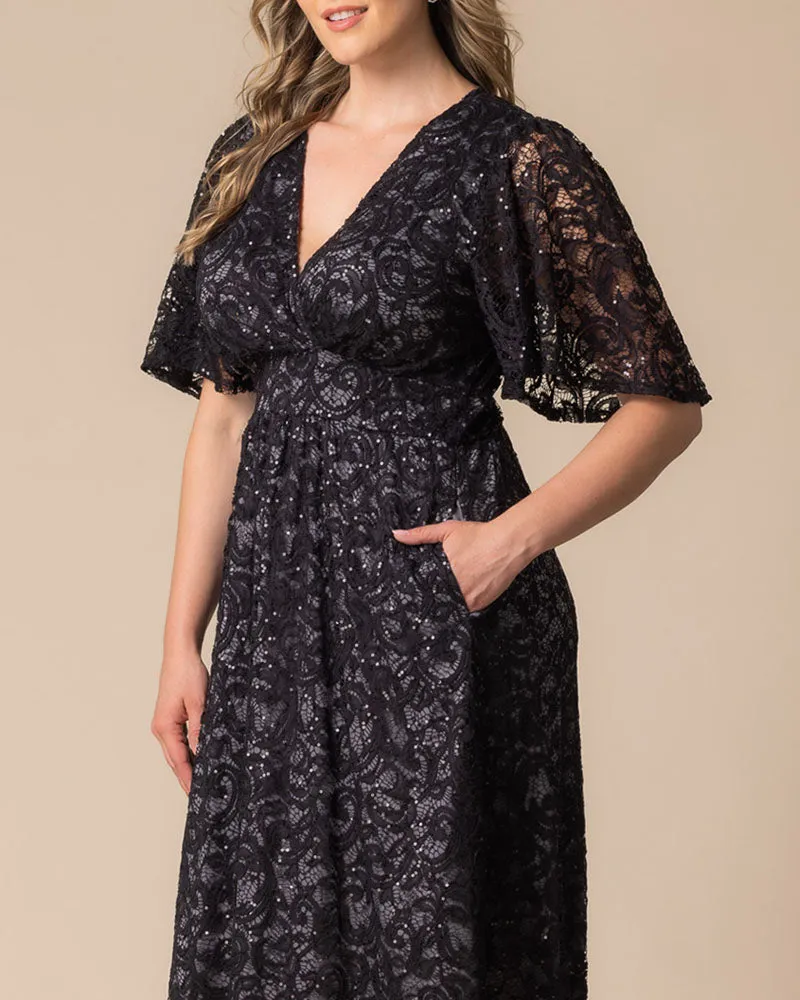 Starry Sequined Lace Cocktail Dress