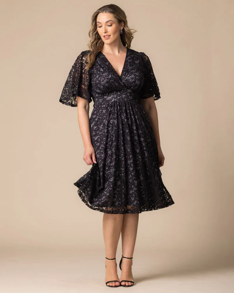 Starry Sequined Lace Cocktail Dress