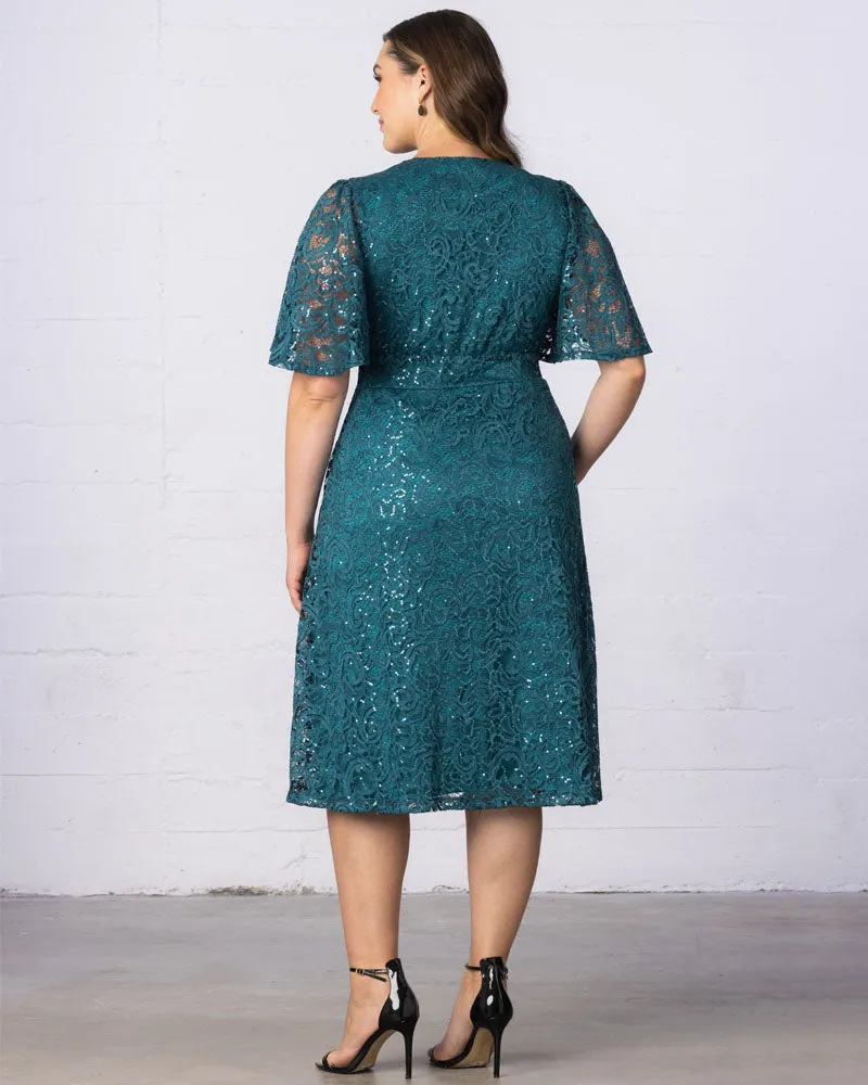 Starry Sequined Lace Cocktail Dress