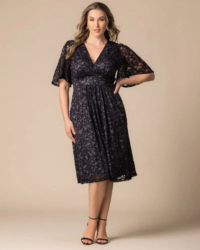 Starry Sequined Lace Cocktail Dress