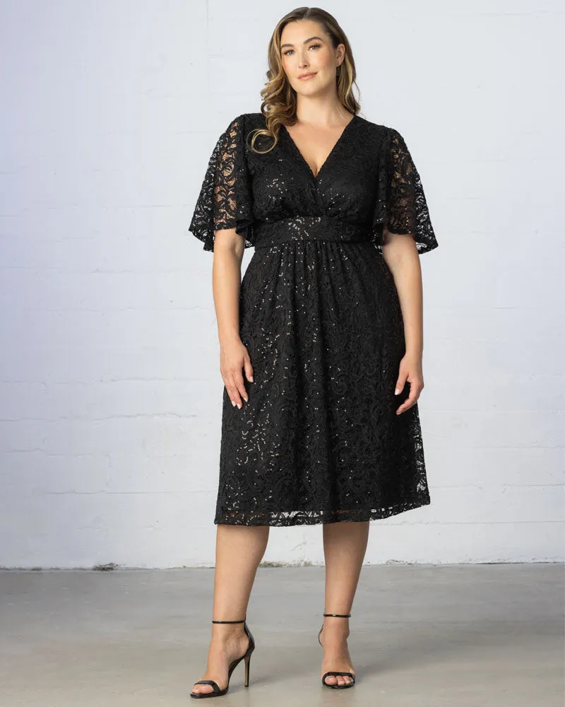 Starry Sequined Lace Cocktail Dress