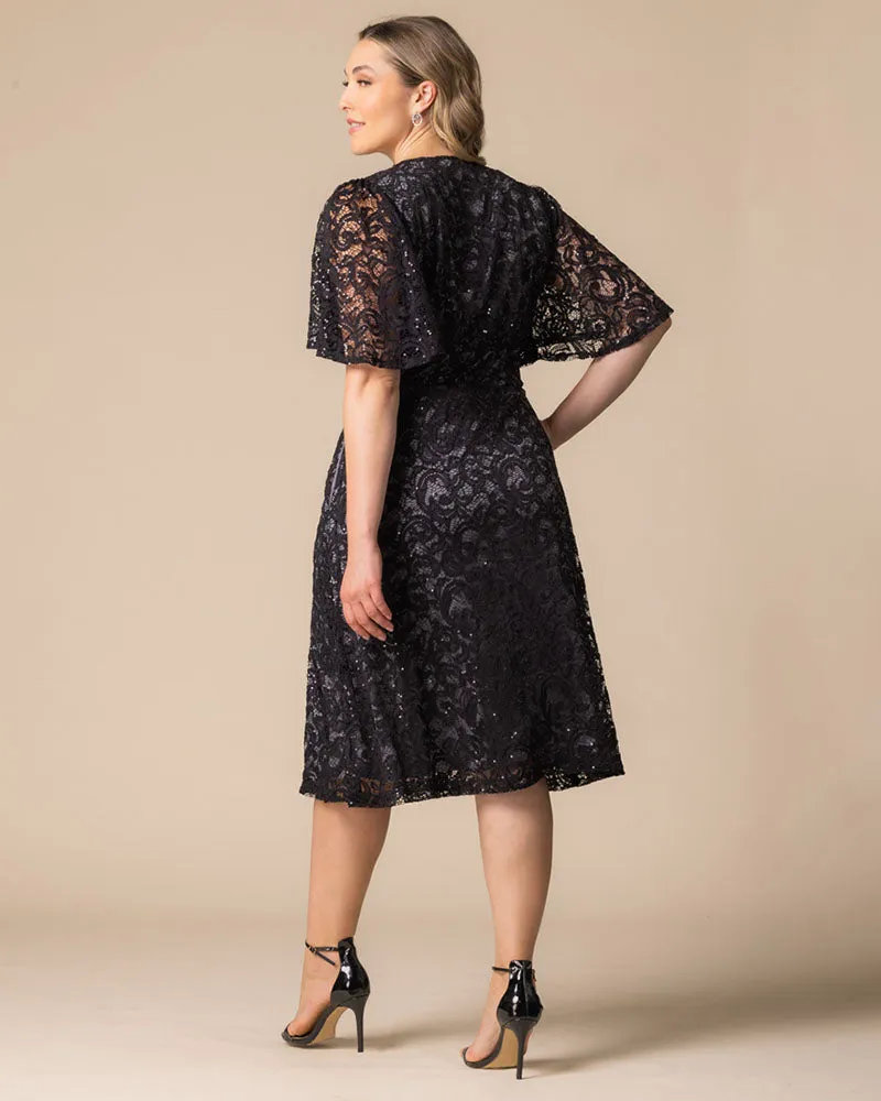 Starry Sequined Lace Cocktail Dress