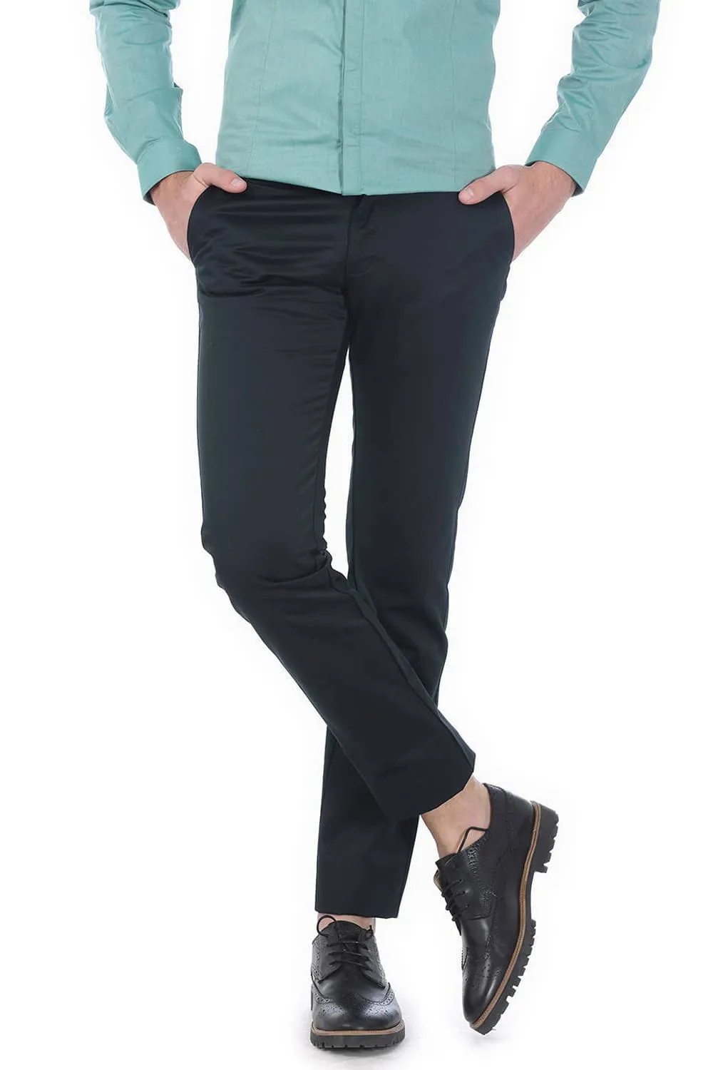 Tapered Fit Satin Trousers