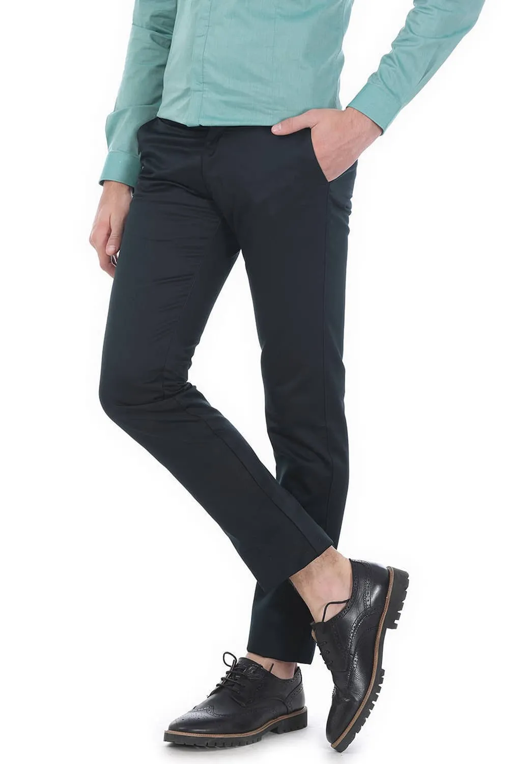 Tapered Fit Satin Trousers