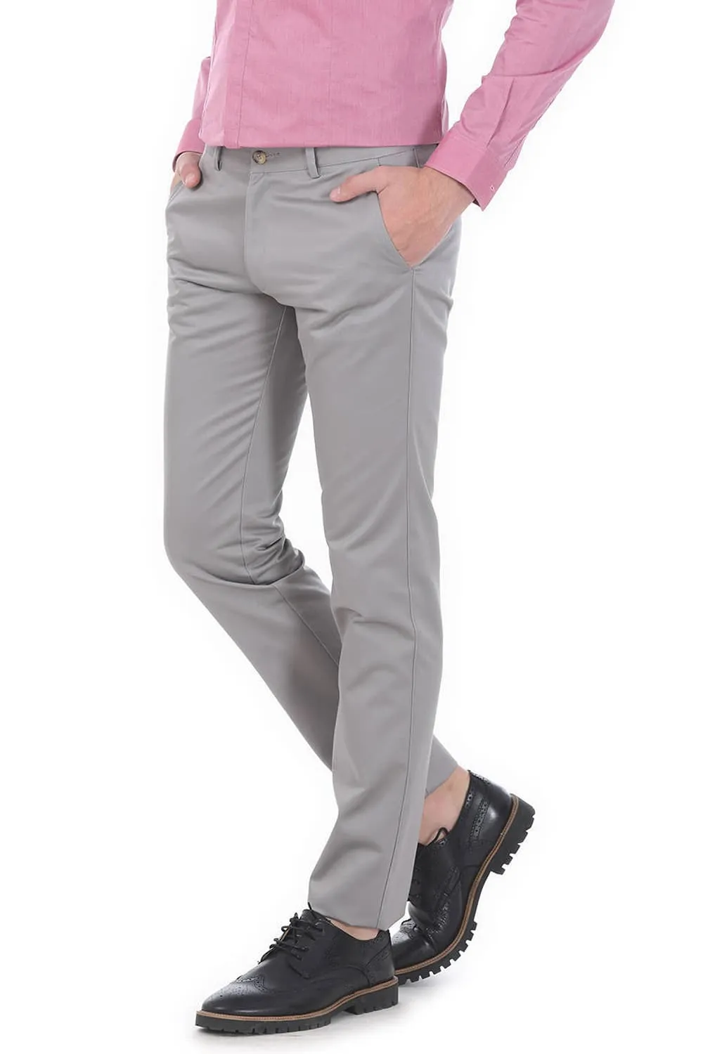 Tapered Fit Satin Trousers