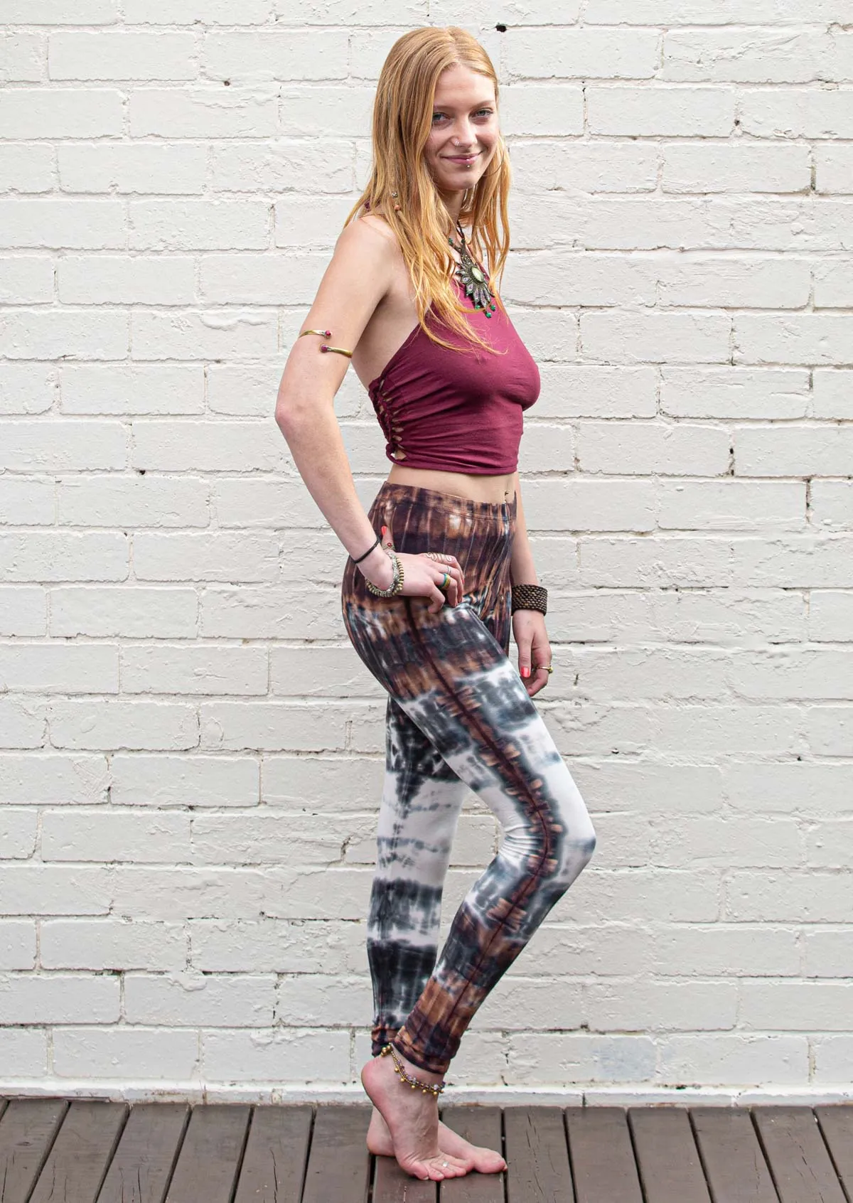 Taupe Ombre Tie Dye Leggings