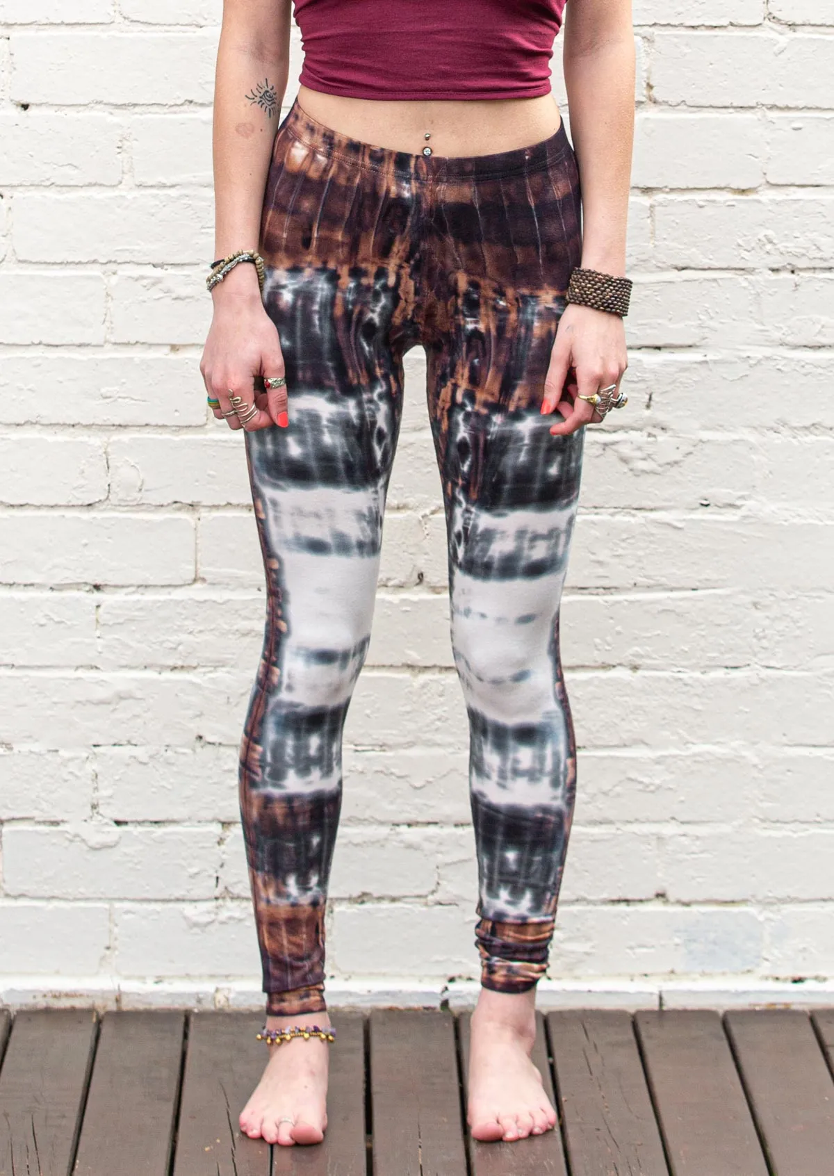 Taupe Ombre Tie Dye Leggings