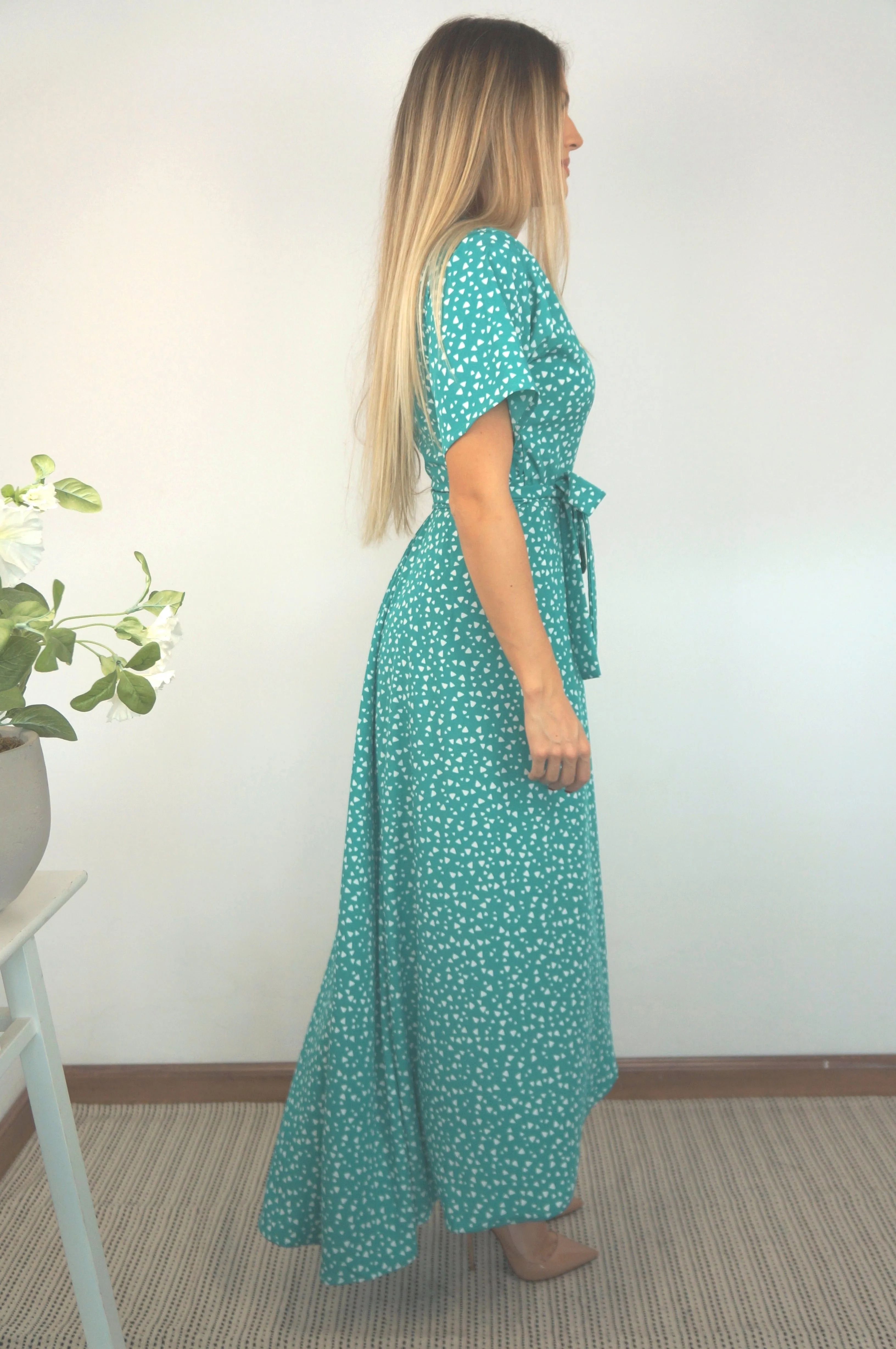 The Maxi Wrap Dress - Emerald Mountains