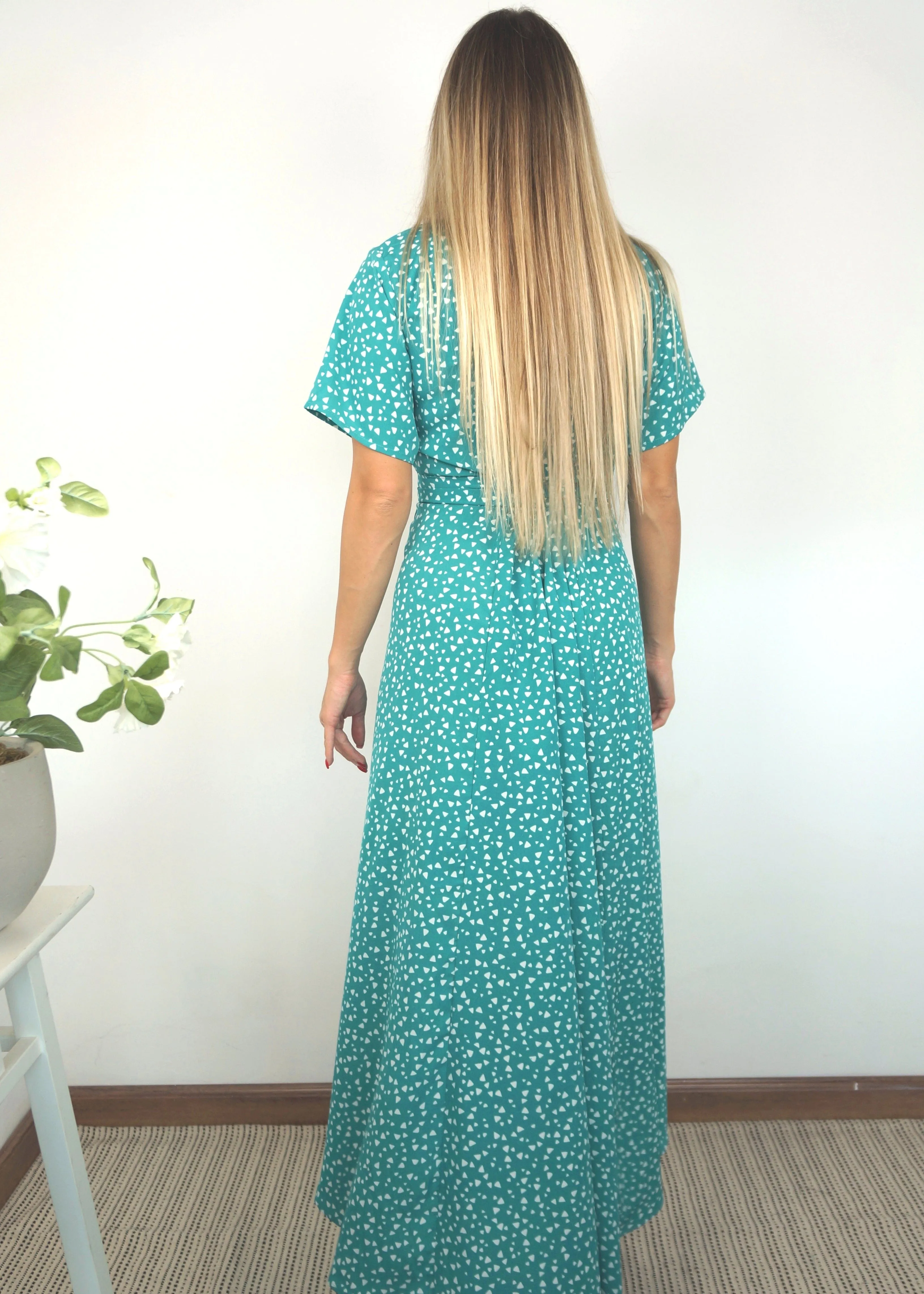 The Maxi Wrap Dress - Emerald Mountains