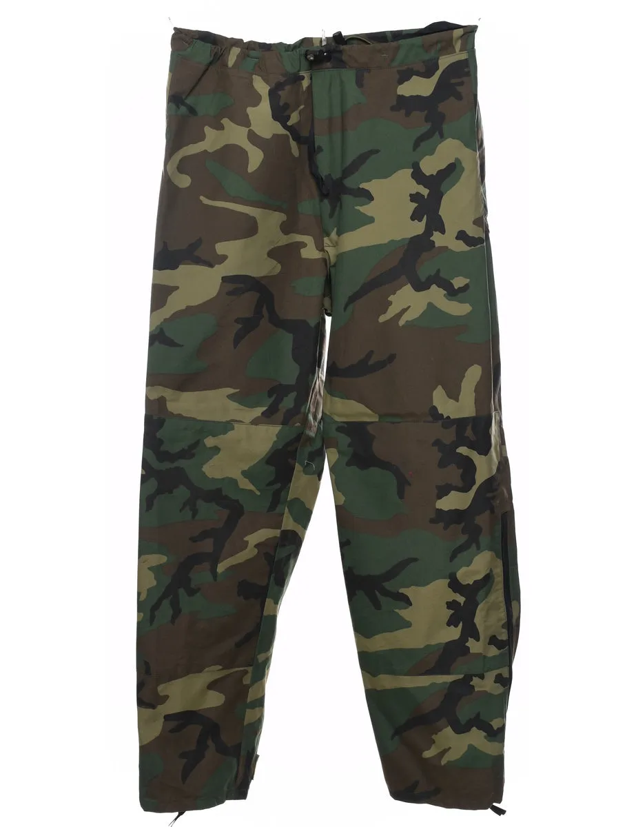 U.S Woodland Camouflage Print Cargo Trousers - W32 L30