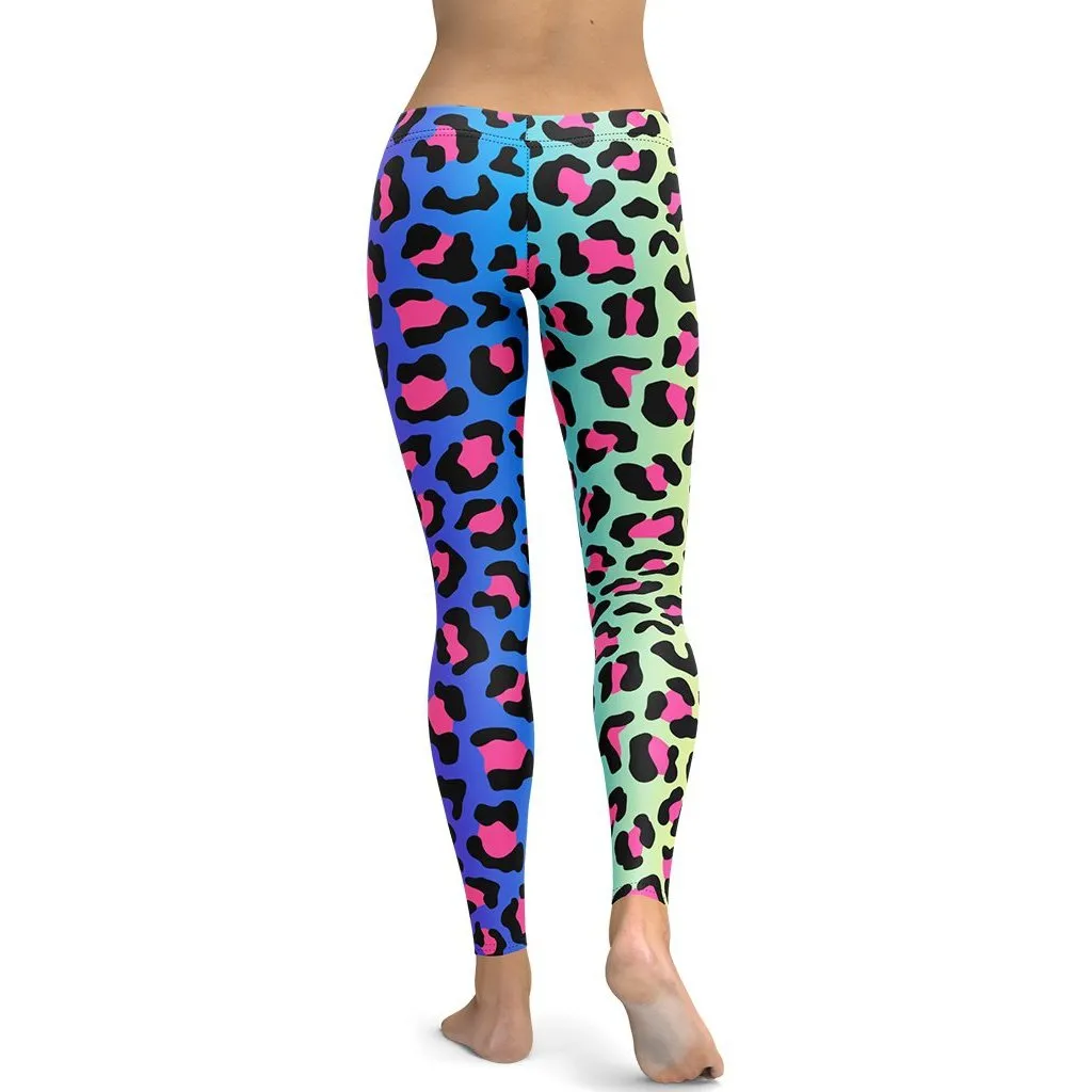 Vibrant Leopard Print Leggings