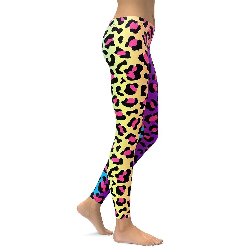 Vibrant Leopard Print Leggings